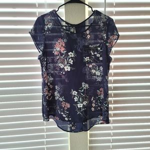 Maurices blue floral blouse